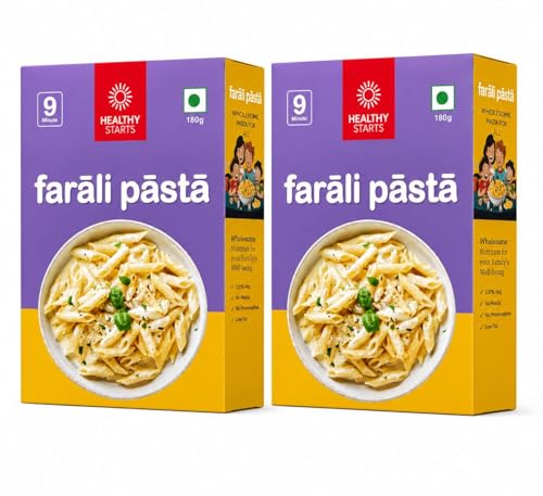 HEALTHY STARTS Farali Pasta 180 g - Pack of 2 | Fasting Special Pasta | Satvik Food | No Onion No Garlic | Easy to Cook