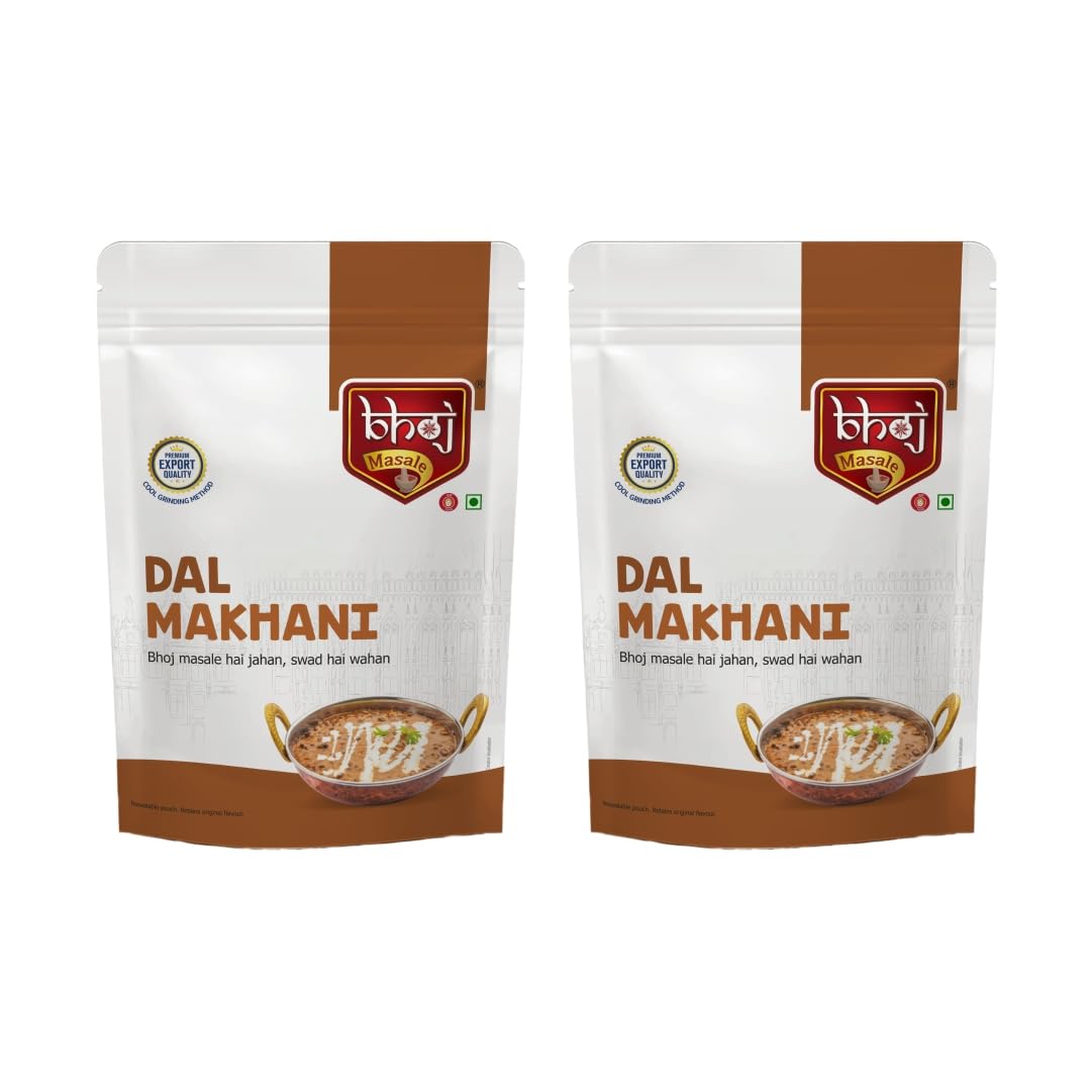Bhoj Masale Dal Makhani Masala 200 GM each (Pack OF 2) | Dal Makhani Masala Natural And Fresh Authentic Spice Blend.No Colour, No Preservatives, No Onion & No Garlic (Jain Masala)