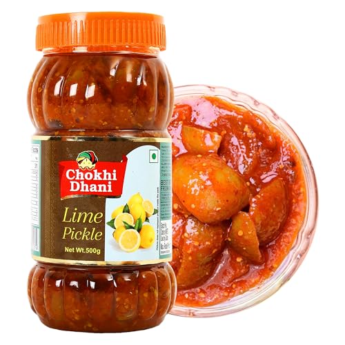 Chokhi Dhani Lime Pickle 500g | Tangy & Spicy Nimbu Achar | Oil Free Lemon Pickle | No Onion No Garlic | Traditional Indian Pickle | Homemade Style