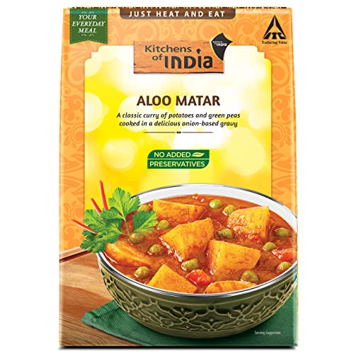 Kitchens of India Aloo Matar, ITC Ready to Eat Indian Food, Just Heat and Eat, Microwavable, 285g
