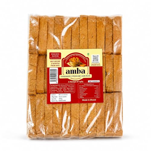 Khas-Khas Suji Rusk (350g) – Premium Poppy Seed Semolina Toast – Handmade Jain Rusk with Cardamom & Fennel – Traditional 1984 Recipe – Crispy Tea-Time Snack