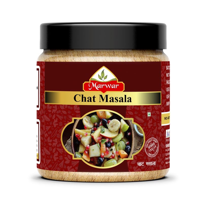 Marwar Chaat Masala 1KG | Premium Spices & Herbs Used | Vegan, With No Onion & Garlic | Additives & Preservatives Free | Authentic Indian Spice Blend (Jar Pack)