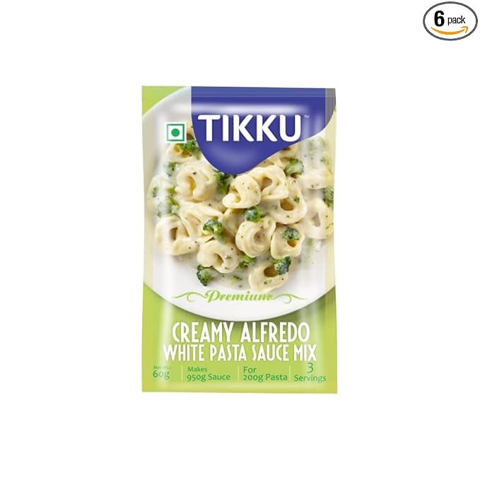 Tikku Creamy Alfredo White Pasta Sauce Mix - 60g Pouch (Pack Of 6)