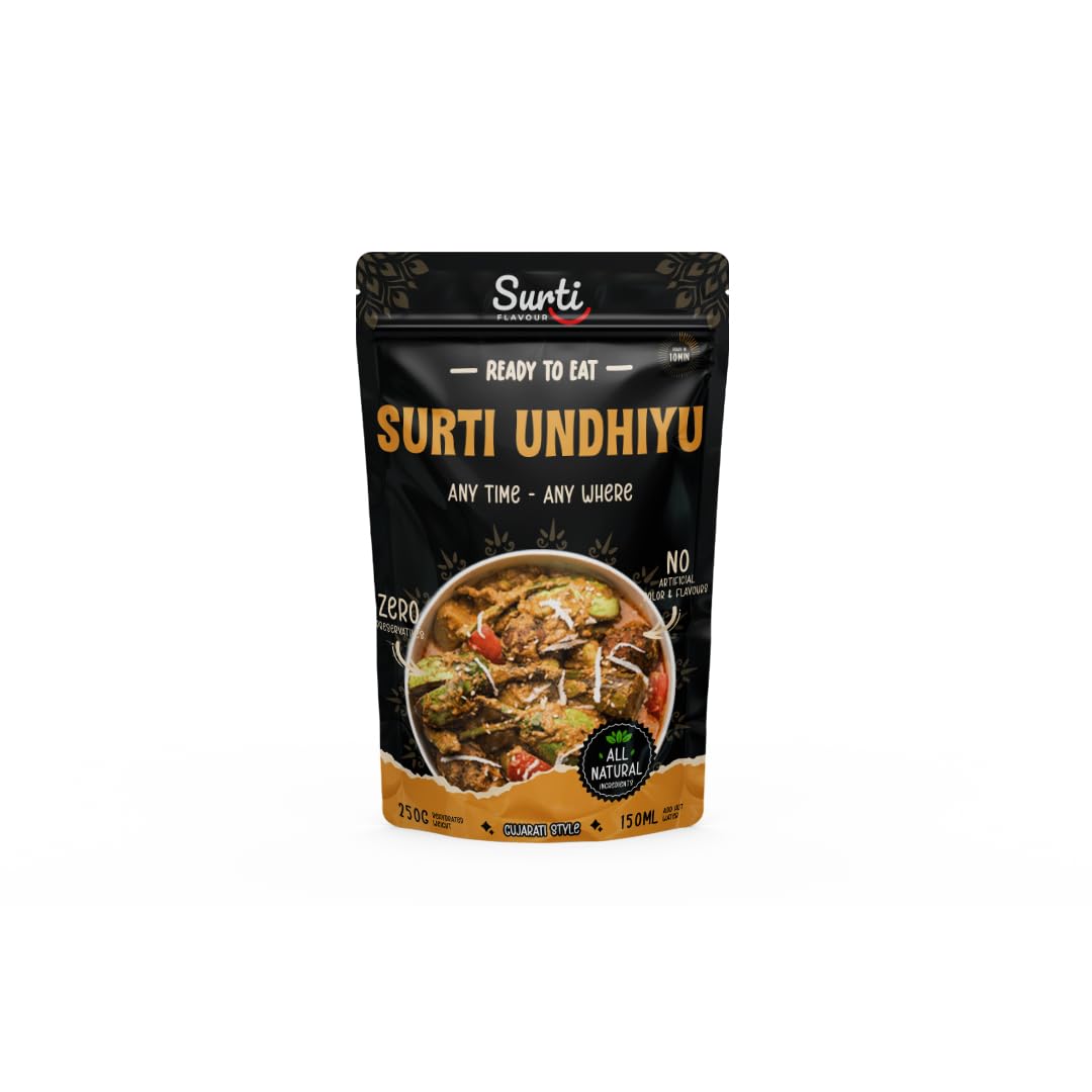 Surtiflavour Surti Undhiyu 250gram pack of 1Authentic Indian Culinary Delight Instant Ready-to-Eat Paneer Dish | Gluten-Free | Preservative-Free | Just Add Hot Water | Rich Taste & Aroma