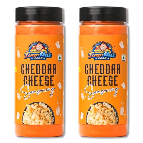 Time Out Popcorn Jain Cheddar Cheese Seasoning, Multi-Purpose Powder, Popcorn and Snacks Flavoring,Pack of 2, 100g Each