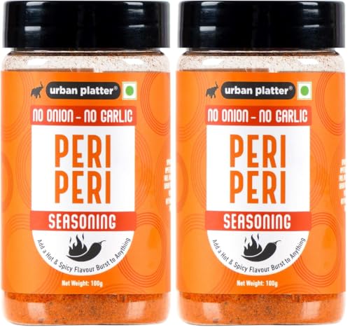 Urban Platter Jain Peri Peri Seasoning, 100g (Signature African-Style Spice Blend | Onion & Garlic- free | Great For Fries, Popcorn, Makhanas & Marinades) (Pack of 2)