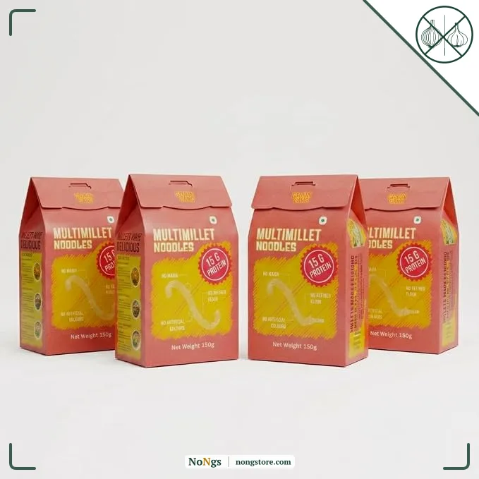 GRAINGANG Multimillet Noodles | No Maida | 15g Protein | Not Fried | No Artificial Colours | 150g Each | Pack of 4