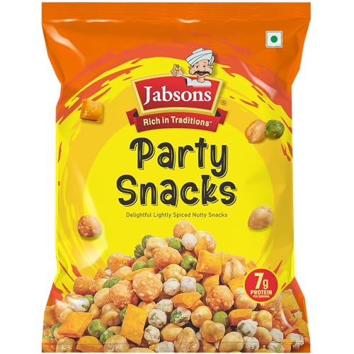 Jabsons Party Snacks-140gm Delightful Lightly Spiced Nutty Snacks, 7g Protein per Serving