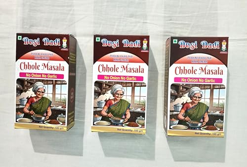 Desi Dadi Premium Chhole Masala Powder, No Onion No Garlic, 100g each, Pack of 3