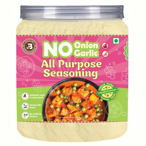 Brew Lab All-Purpose Seasoning (No Onion & Garlic) | Jain-Friendly Multipurpose Masala for Cooking | Perfect for Fries, Snacks, Vegetables, Gravy, Pasta & More | 250g