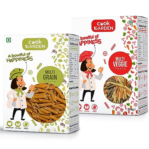 CookGarden Multiveggie & Multi Grain Pasta 300g | Healthy Pasta | Pack Of 2