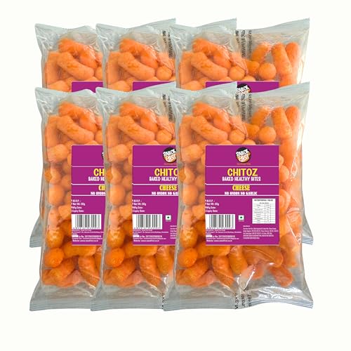 Snack First Chitoz, Pack of 6, No Onion No Garlic, Jain, Puffed Snack, Corn Puffs, Healthy Snack, Namkeen, Each 80g
