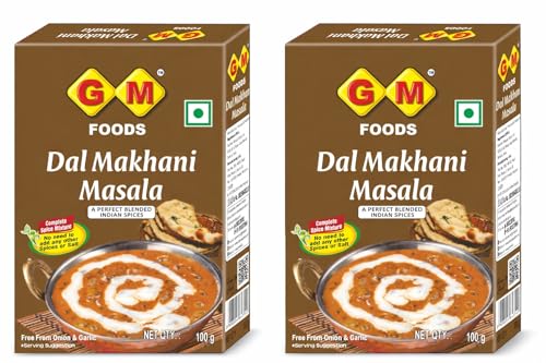 GM Foods Dal Makhani Masala 100g (Pack of 2) | Authentic Indian Style Spice Mix | Rich & Creamy Flavour | No Onion & Garlic | Easy to Cook | Ready to Use Masala for Restaurant-Style Dal at Home