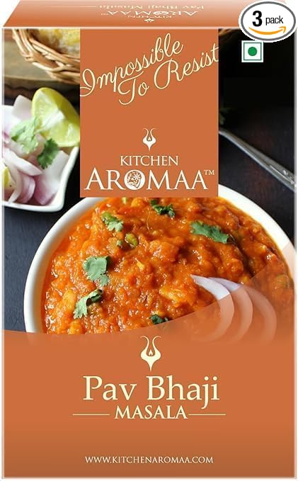 Kitchen Aromaa Jain Pav bhaji Masala powder, No Onion - No Garlic, Jain Special Masala, 300 gm (Pack of 3) |Zero added Colours, Fillers, Additives & Preservatives| Authentic Bombay Pav Bhaji Masala Powder