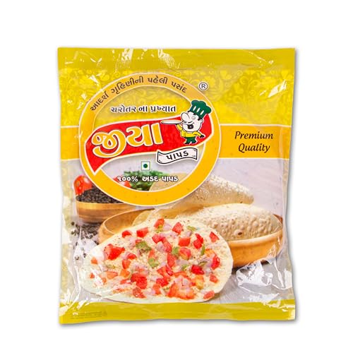 JIYA Banana Water Papad | 500g Pack | 7.5 Inch | 35-40 Papads | Swaminarayan Devotional Snack | Jain-Friendly Papadum Without Onion & Garlic | Crispy Snack for Fasting & Festivals