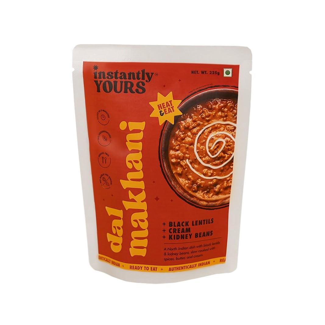 Instantly Yours Ready to Eat Dal Makhani 225 gm,Just Heat and Eat, Black Lentils with Cream and Kidney Beans, Ready to Eat (No Onion No Garlic)(Jain)