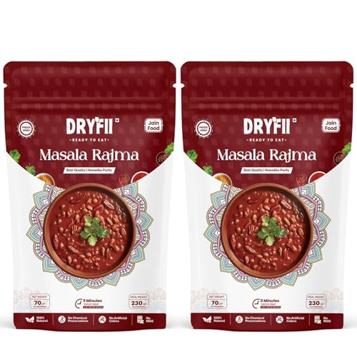 Dryfii Ready-to-Eat Instant Jain Masala Rajma| Pure Veg | Freeze Dried | No Onion, No Garlic | Rehydrated Weight 460 g