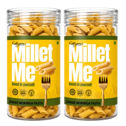 Millet Me by Kuizeens Jowar Moringa Pasta - 250g (Pack of2)| Gluten-Free & Nutrient-Rich | Rich In Protein | Easy-to-Make | Healthy Alternative for Wholesome Meals | Jain | No Onion & Garlic