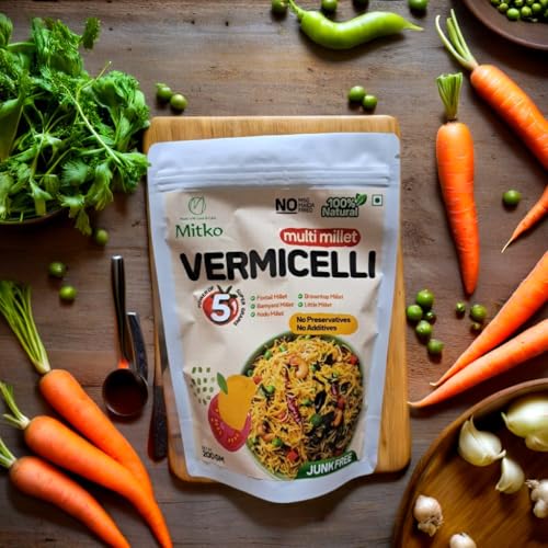 Mitko Vermicelli | Multi Millet Healthy Vermicelli | No Maida | High Fibre | High Protein | Ready in 10 Minutes (2 × 200 g)