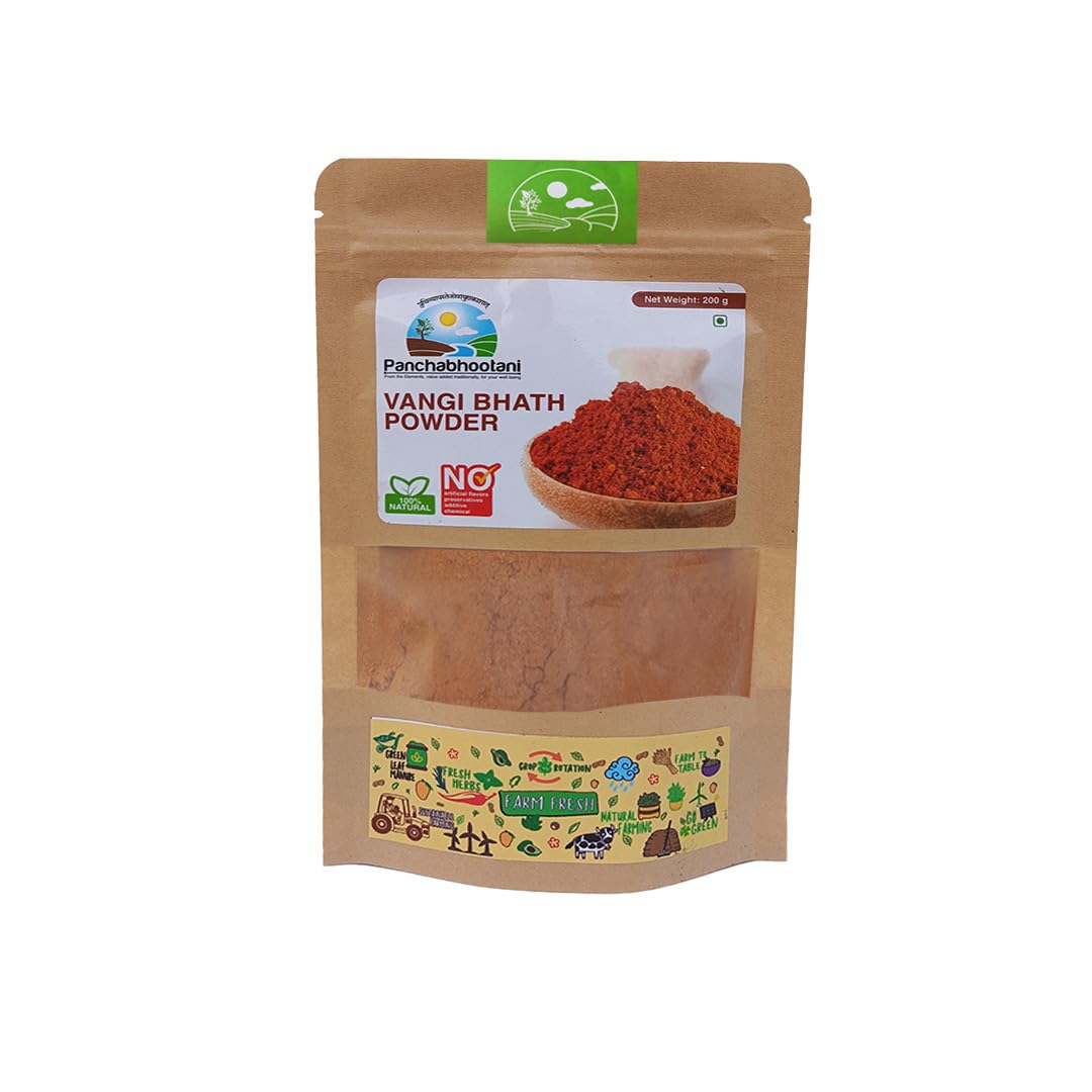 Vangi Bath Powder 200g | Authentic Flavours From South India, Made With Wholesome Spices & Lentil, Pure & Natural Brinjal Rice Powder, No added Preservative & Color, Healthy and Tasty