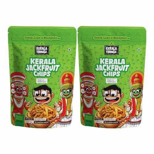 Kerala Thingz Jackfruit Chips Kerala 300g | Crispy Jackfruit | Authentic Namkeen | Healthy Chips Pack | Healthy Snacks for Adults & Healthy Snacks for Kids | Premium Jackfruit chips from Kerala | Chakka chips (300g)