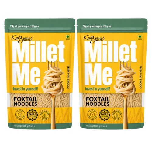 Millet Me by Kuizeens Foxtail Millet Noodles - 220G (Pack of 2) | Protein-Rich | Easy-to-Make | Fresh & Flavourfull | No MSG |No Preservatives|Ready in Minutes | Jain | No Onion & Garlic