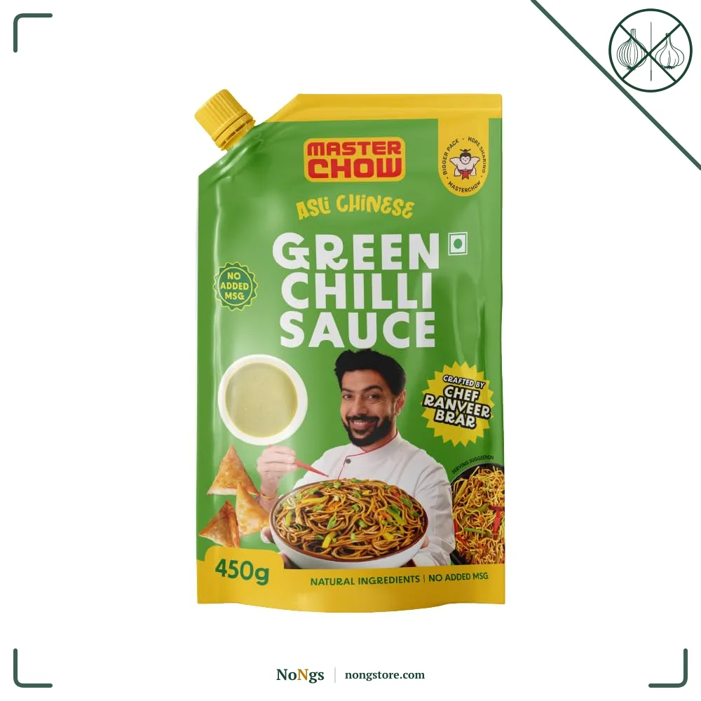 Masterchow Green chilli sauce | All Natural ingredients with no MSG | Perfect balance of Spicy and Tangy | Crafted By Chef Ranveer Brar | 450 GM