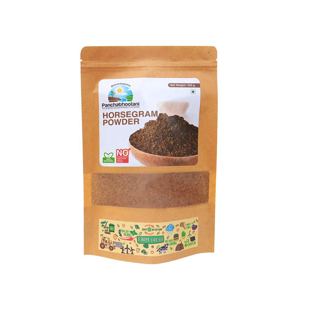 Panchabhootani Horsegram Chutney Powder 500g: Instant Use, Dip or Sprinkle, No Added Colour & Preservatives, Naturally grown Horsegram, Traditional Recipe, Rich in Nutrients, Diabetic & Heart Friendly