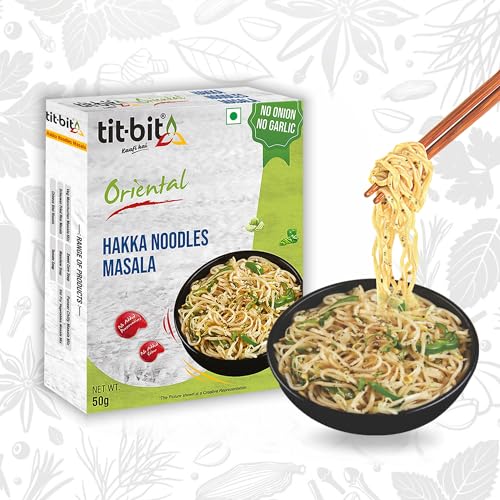 Tit-Bit Noodles Masala Mix No Onion, No Garlic - Pack of 5 (250g). Perfect Magic Seasoning Mix for Tasty & Healthy Hakka Noodles Quick & Easy Cook in Minutes It is an All-in-One Multipurpose Seasoning