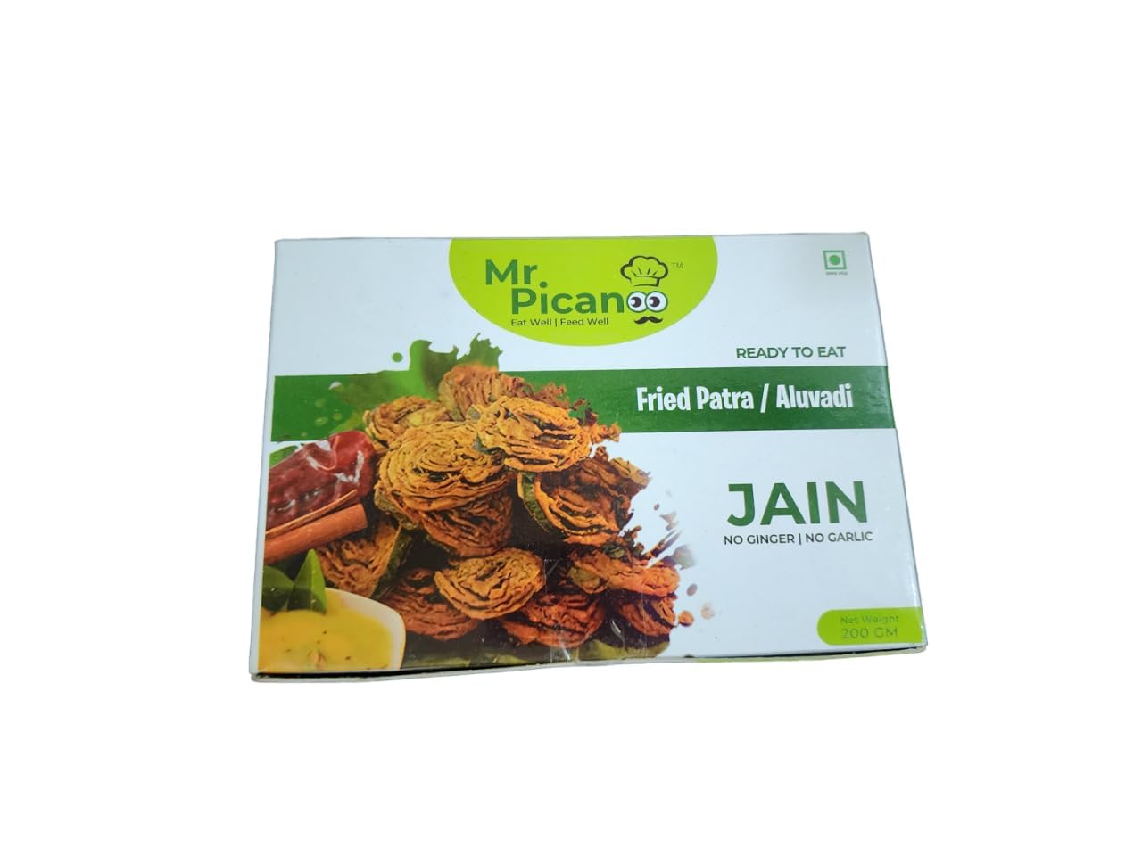 MR. PICANOO Fried Patra/Aluvadi - Jain | Authentic Gujarati Snack | Crispy Gujarati Snack | 200g | Vegetarian | Tea Time Treat (200 - GMS, Jain)