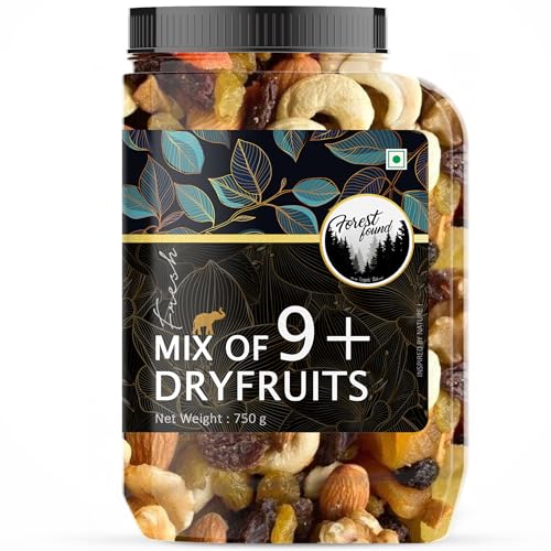 Forest Found 750g Premium Mix Dry Fruits & Nuts | 9+ Varieties Superfood Blend | Roasted Almonds, Cashews & Berries | Healthy Snack for Weight Loss & Immunity