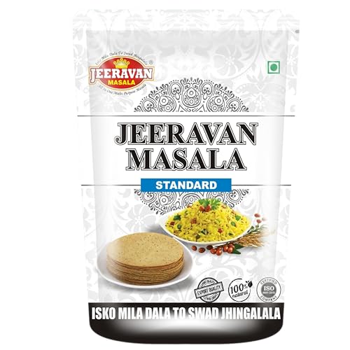 Standard JEERAVAN Masala | जीरावन मसाला | Poha, Raita, Fruit Chaat Masala | No Artificial Preservatives, Colors & Flavors | Mix of 32 Blended Healthy Spices | Natural Hing Jeeravan | 1 kg