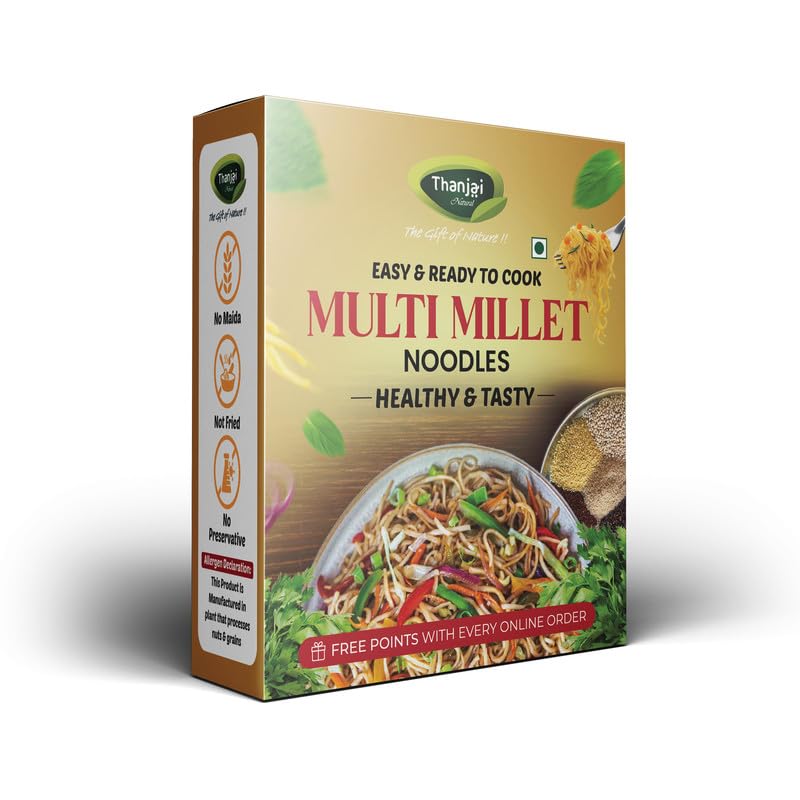 Thanjai Natural Multi Millet Noodles 180 Grams of Homemade Natural Millet Noodles( No Preservatives, No Chemicals, No Artificial Extract)