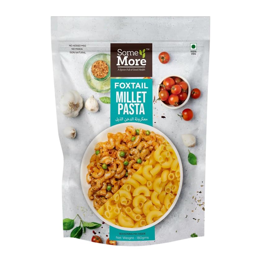 SOME MORE Foxtail Millet Pasta 180g | Healthy Grain Instant Cooking Pasta | Quick Meal Option | Traditional Millet Food | Easy Cook Serve Pack | Kitchen Style Snack Box