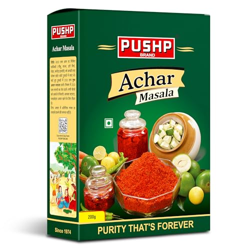 Pushp Achar Masala | 200g Box | Premium Blend of Traditional Spices | Ready-to-Use Pickle Mix | Authentic Homemade Pickle Masala | No Added Preservatives (Pack of 1)