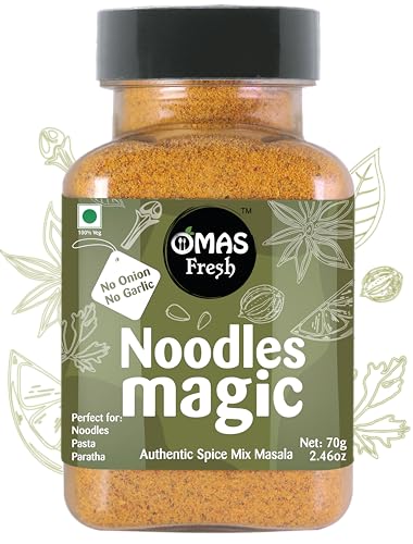 Omas Fresh No Onion, No Garlic Noodles Magic Authentic Spice Mix Masala Powder 70G | Jain Masala Best for Making Noodles, Pasta, Paratha, Wrap, 0.068 Kg