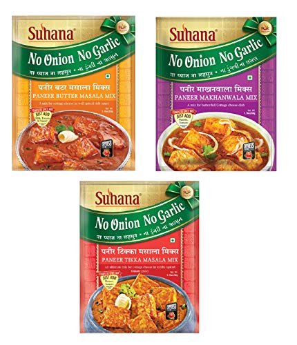 Suhana No Onion No Garlic Pack Combo of 6 (Paneer Tikka 50g x 2, Paneer Butter 50g x 2, Paneer Makhanwala 50g x 2)