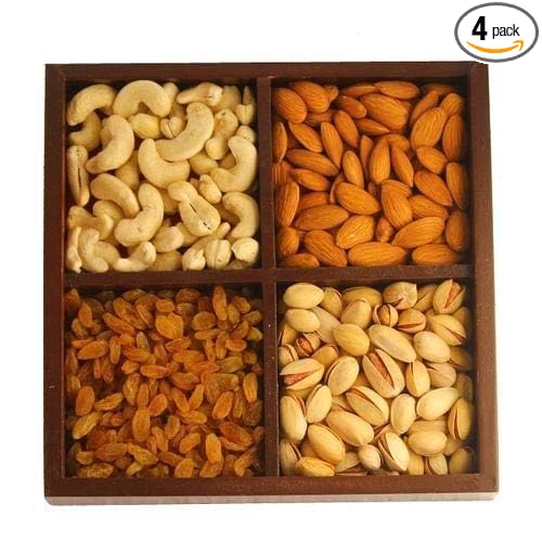 SHRI JAIN GROCERY Traditional Dry Fruit and Nuts Gift Box (CASHEW/ALMONDS/RAISINS/PISTA) [100gm each]