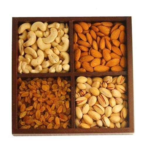 SHRI JAIN GROCERY Traditional Dry Fruit and Nuts Gift Box (CASHEW/ALMONDS/RAISINS/PISTA) [100gm each]