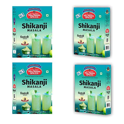 KITCHEN QUEEN NITA MEHTA Shikanji Masala 100g Each (Pack of 4) = 400g | Make Varieties of Shikanji at Home (SHIKANJI MASALA, 4 PACK | 400g)