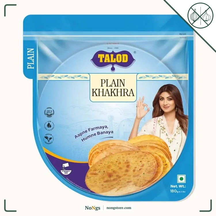 Talod Plain Khakhra, 180g X Pack of 4 | Crispy & Roasted Whole Wheat Snack | No onion No Garlic | Ready To Eat Vacuum Packed Tea Time Snack | Light & Crunchy | Healthy Low Oil Gujarati Munchies