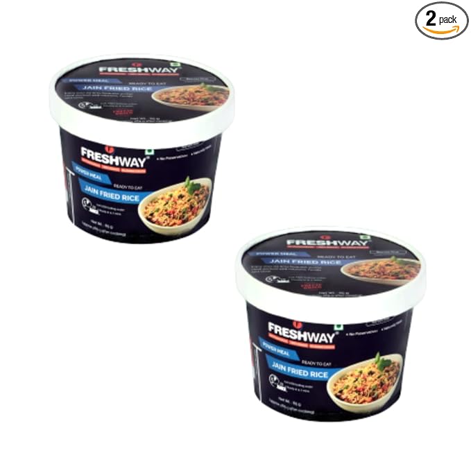 Freshway Ready to Eat Pack of 2 (Jain Fried Rice + Jain Fried Rice) Ready to Eat Freeze Dried Products with No Added Preservative & Colors