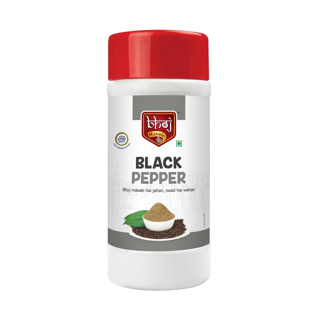 Bhoj Masale Kali Mirch Powder 450GM | Black Pepper Powder | Black Pepper | Kali Mirch Powder | Fresh Black Pepper | No Artificial Additives.No Colour, No Preservatives, No Onion & No Garlic ( Jain Masala)