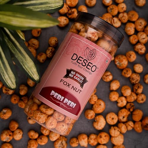 Deseo Peri Peri Fox Nut, No Onion No Garlic, Jain Makhana Snacks