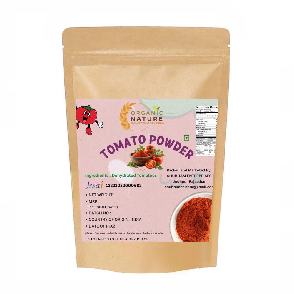 ORGANIC NATURE Dehydrated Ready to use Tomato Powder Pack of 400 Gram
