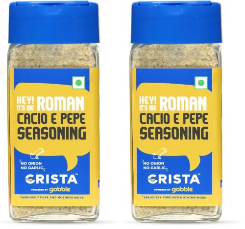 CRISTA Roman Cacio e pepe | Premium Herbs & Spices Blends | No Onion | No Garlic | Zero added Colours, Fillers, Additives & Preservatives | 40gms (Pack of 2)