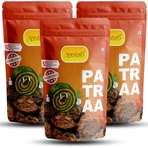 AmrutPro Patra | 3 Pack Combo | Vacuum Cooked Traditional Snack | Crispy Texture | No Palm Oil | No Artificial Colours | No Preservatives