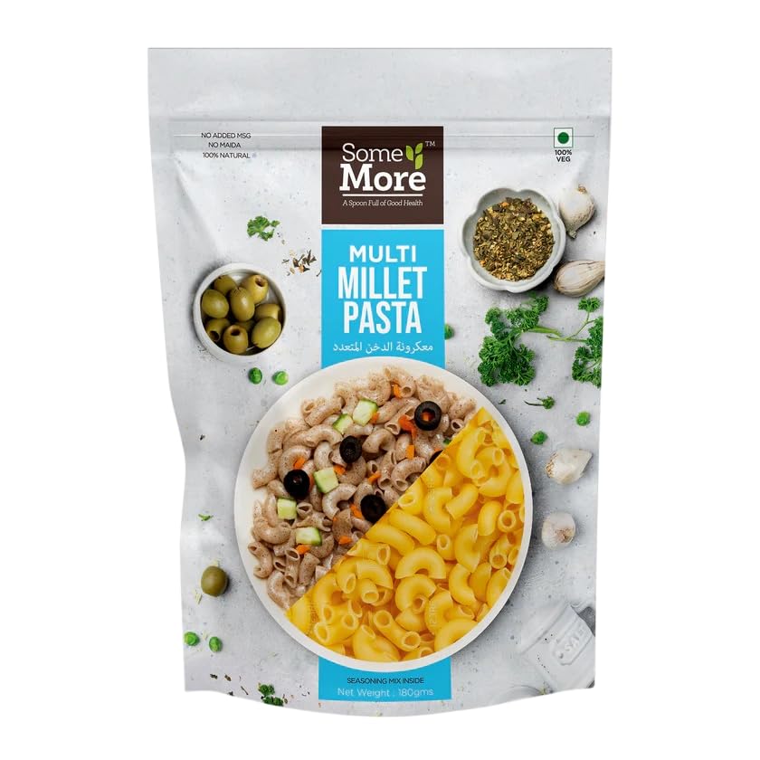 SOME MORE Multimillet Pasta 180g | Healthy Grain Instant Cooking Pasta | Quick Meal Option | Traditional Millet Food | Easy Cook Serve Pack | Kitchen Style Snack Box