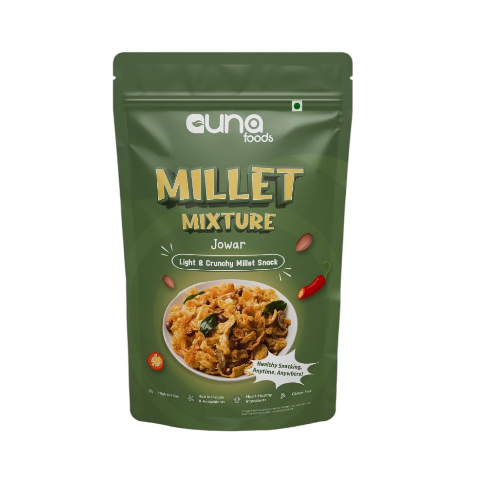 Guna Foods Millet Mixture Jowar Chivda (150 gm)-Crunchy, Healthy Millet Snack | Gluten-Free, High Fiber | Perfect with Tea or On-the-Go