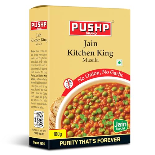 Pushp Brand Jain Kitchen King Masala | 100 Gram Box | Fresh & Aromatic Spice | Flavorful, Pure, and Perfect for Jain Cuisine (Pack of 1)